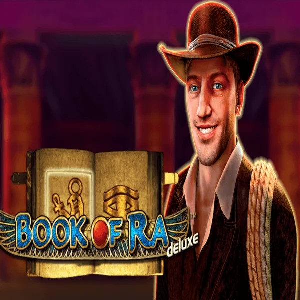 Book of Ra Deluxe slot visual from Novomatic available on betalicecasinoo.com