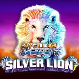 Official Jackpots logo: Stellar Jackpots with Silver Lion by Lightning Box Game at Betalice Casino